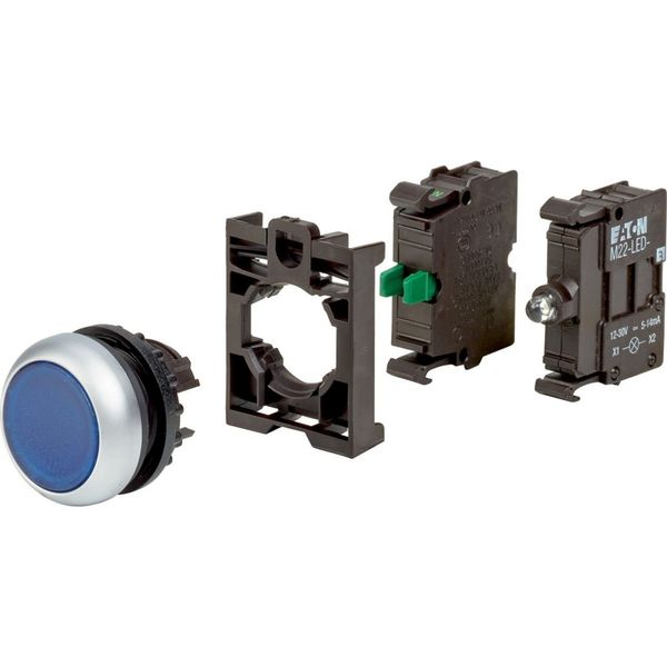 Illuminated pushbutton actuator, RMQ-Titan, flush, momentary, 1 NO, blue, Blister pack for hanging image 4