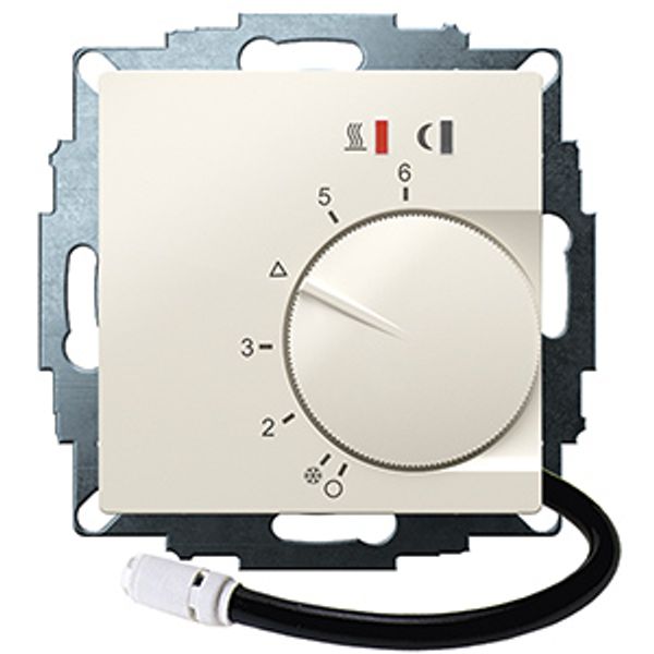 UP controller 5-30C with limiter function. 10-40C, RAL1013 glossy 55x55, AC 230V, 16 A 1 NO contact, PWM / 2 point control, switch, TA, display, sensor image 2