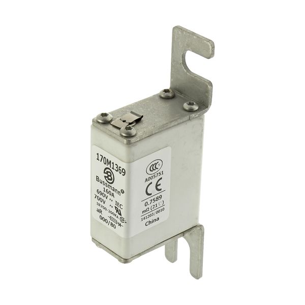 Fuse-link, high speed, 160 A, AC 690 V, DIN 000, 21 x 40 x 100 mm, aR, DIN, IEC, single indicator image 5