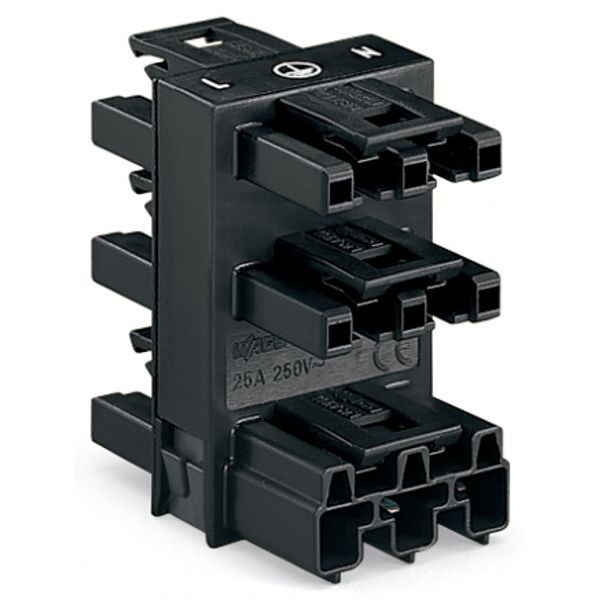 5-way distribution connector 3-pole Cod. A black image 2