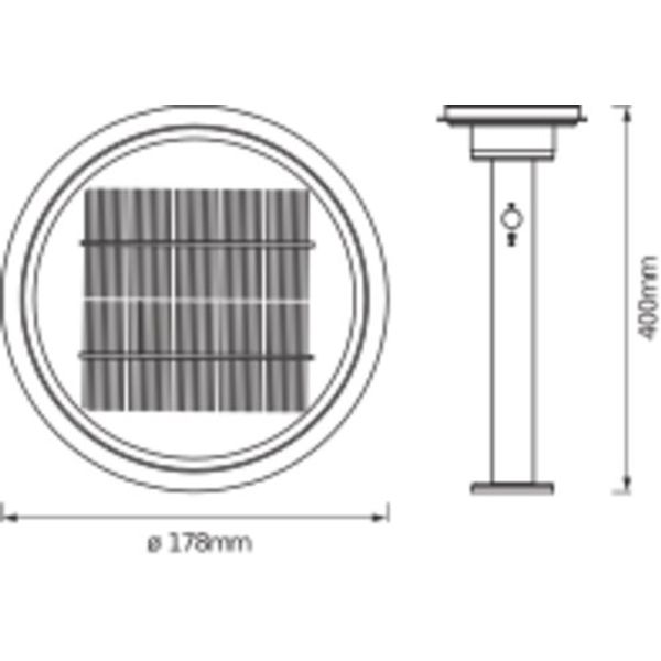ENDURA® STYLE SOLAR DOUBLE CIRCLE 40cm Post Sensor Double Circle 6W Bl image 3