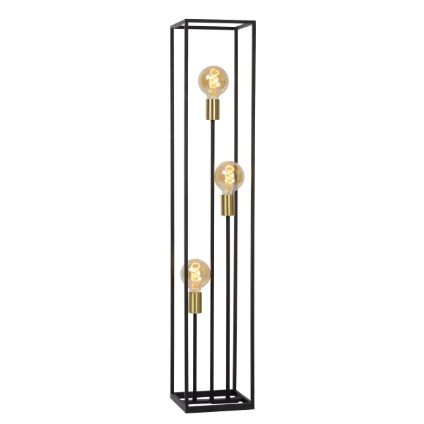 RUBEN Floorlamp 3x E27 40W Black/Satin Brass image 1