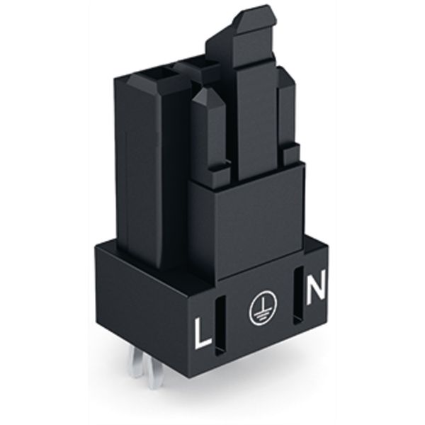 Socket for PCBs straight 3-pole black image 2