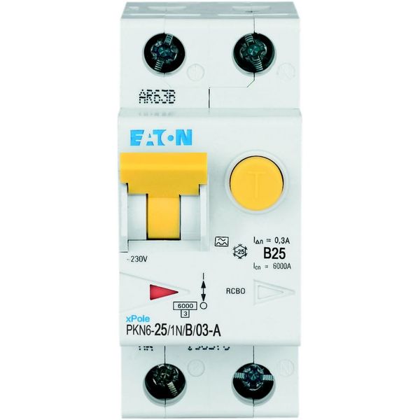 RCD/MCB combination, 25 A, 300 mA, MCB trip characteristic: B, 1p+N, RCD trip characteristic: A image 7