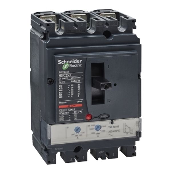 circuit breaker ComPact NSX250F, 36 kA at 415 VAC, TMD trip unit 200 A, 3 poles 3d image 3