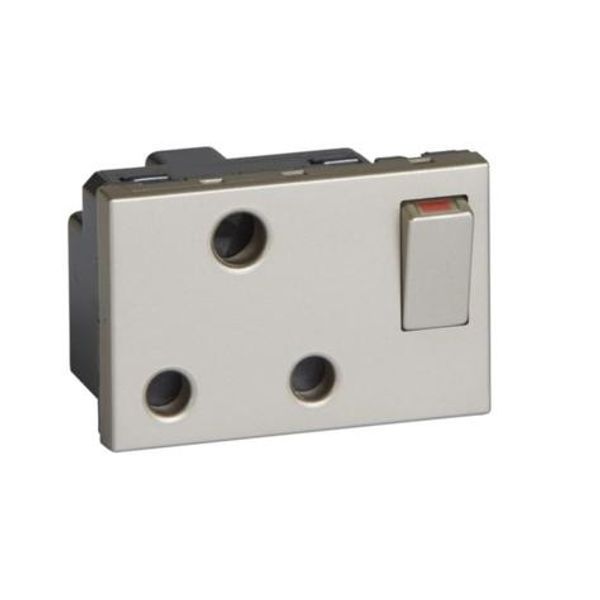 British standard 2P+E switched socket outlet Arteor 15 A - 3 modules - champagne image 1