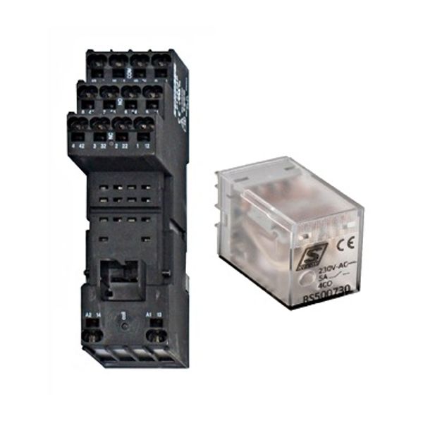 SET: Plug-in Relay, 4 CO, 5A, 230VAC and Socket image 1