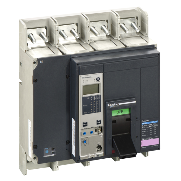 circuit breaker ComPact NS1000L, 150 kA at 415 VAC, Micrologic 2.0 A trip unit, 1000 A, fixed,4 poles 4d image 4
