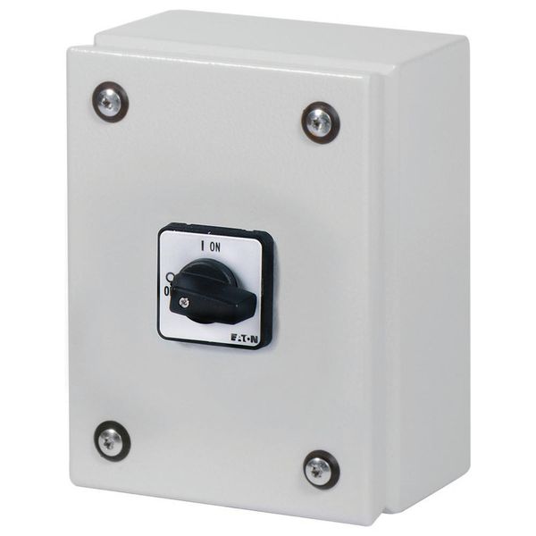 On-Off switch, P3, 63 A, 3 pole, surface mounting, with black thumb grip and front plate, in steel enclosure image 6