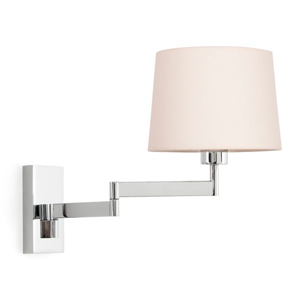 ARTIS ARTICULATED CHROME WALL LAMP BEIGE LAMPSHADE image 2