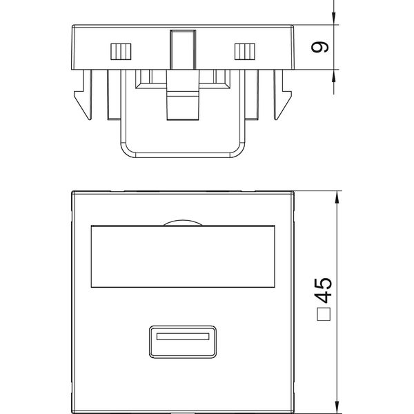 MTG-U3A F SWGR1 Multimedia support,USB 3.0 A-A with cable, socket-socket 45x45mm image 2