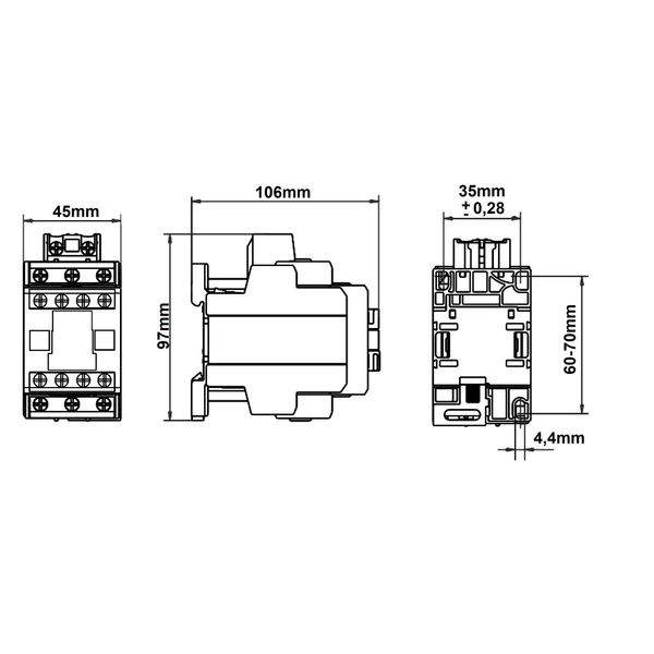 Contactor 3-pole, CUBICO Classic, 15kW, 32A, 1NO+1NC, 230VAC image 5