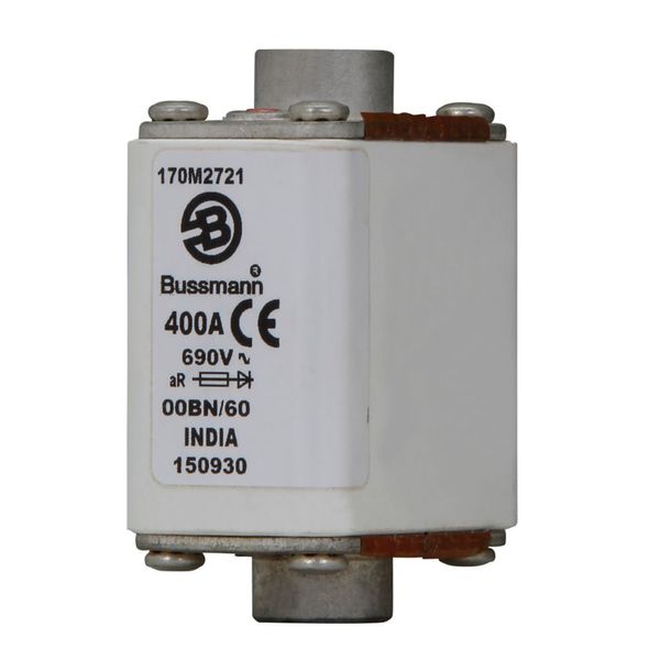 Fuse-link, high speed, 400 A, AC 690 V, size 00, 30 x 48 x 64 mm, aR, IEC, visual indicator image 10