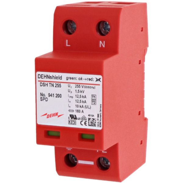 Appl.-opt. combined arrester DEHNshield type 1+2 for single-phase TN s image 1