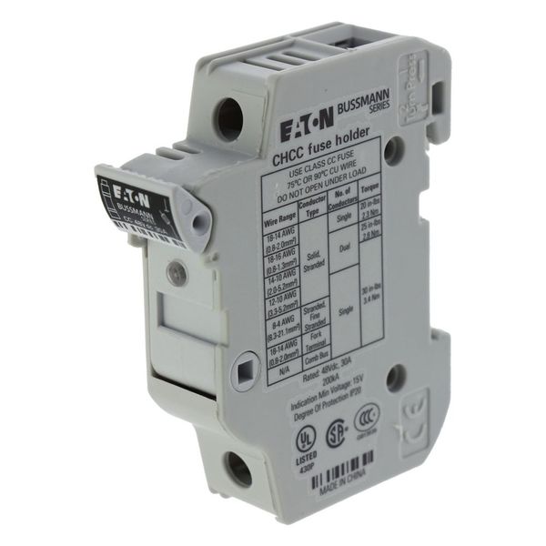 Eaton Bussmann series CHCC modular fuse holder, 48 Vdc, 30A, Single-pole, 48U image 12