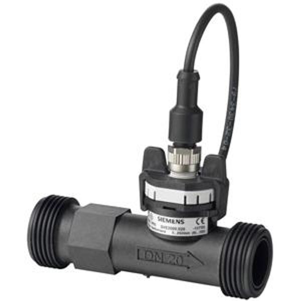 QVE2000.020 - Flow sensor made from fiber-glass reinforced plastic for liquids in DN 20 pipes, DC Output: 0...10 V image 1