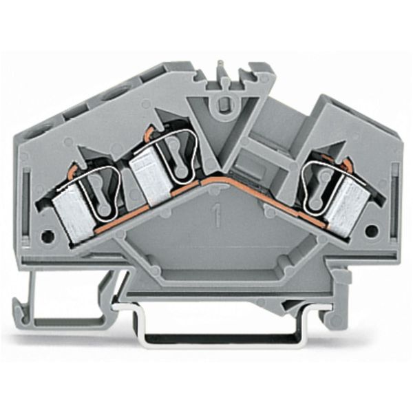 3-conductor through terminal block 4 mm² center marking gray image 1