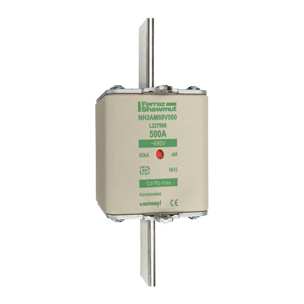 Fuse-link NH3 aM 690VAC 500A live tags Double indicator image 1