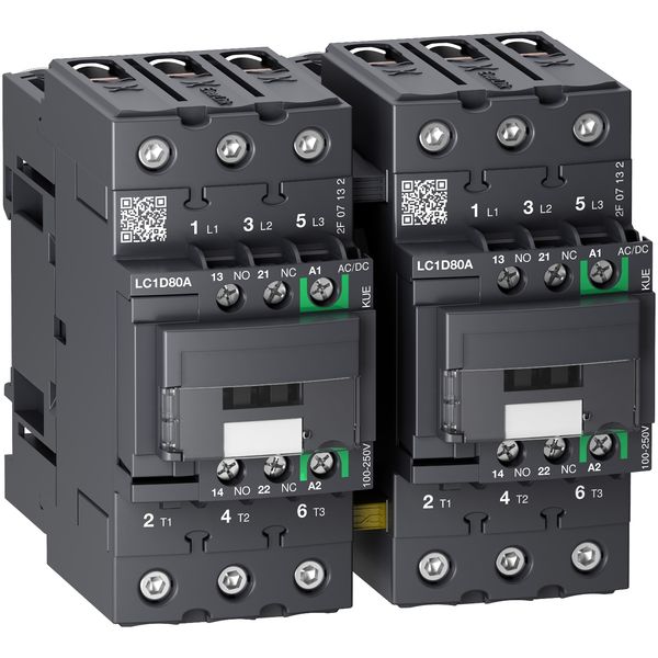 TeSys Deca reversing contactor 3P 66A AC-3/AC-3e up to 440V coil 48-130V AC/DC image 2