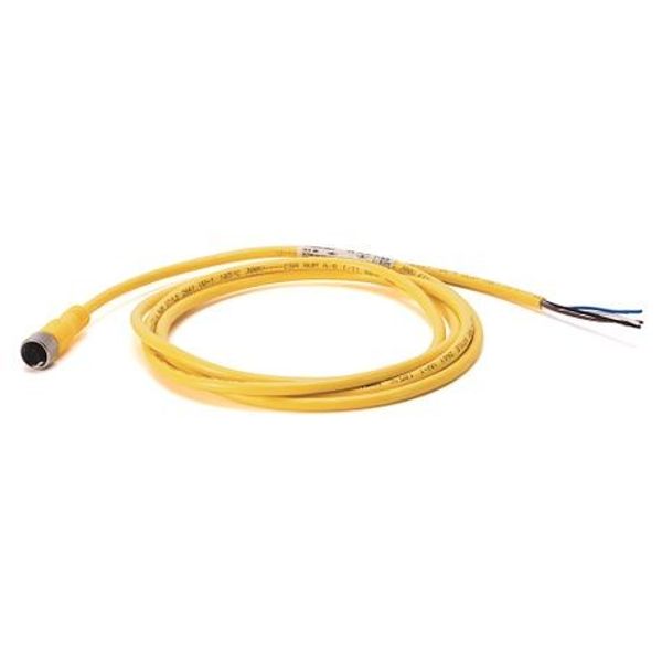 Allen-Bradley 889DS-F4EC-15 DC Micro (M12), SS Hdwre, Female, Straight, 4-Pin, PVC Cable, Yellow, Braided Shield, IEC Color Coded, No Connector, 15 meter (49.2 feet), 22AWG image 1