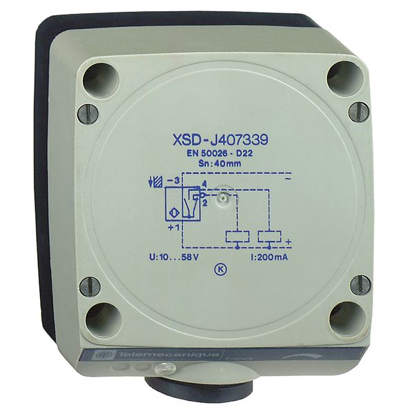 Inductive proximity sensors XS, inductive sensor XSD 80x80x40, plastic, Sn60mm, 24 VDC, terminals image 1