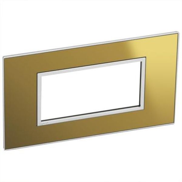 Italian / US standard plate Arteor square version 4 modules - reflective gold image 1