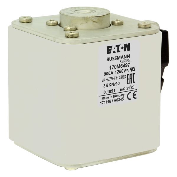 Fuse-link, high speed, 900 A, AC 1250 V, size 3, 76 x 92 x 91 mm, aR, IEC, UL, single indicator image 11