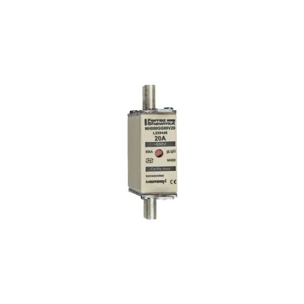 Fuse-link NH000 gG 690VAC 20A live tags Double indicator image 2