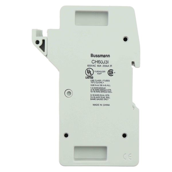 Fuse-holder, low voltage, 60 A, AC 600 V, DC 600 V, UL Class J, 120 x 83 x 125 mm, 3P, UL, CSA, Neon Lamp image 14