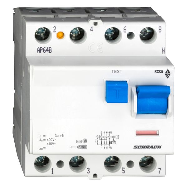 Residual current circuit breaker 63A, 4-pole, 30mA, type AC image 1