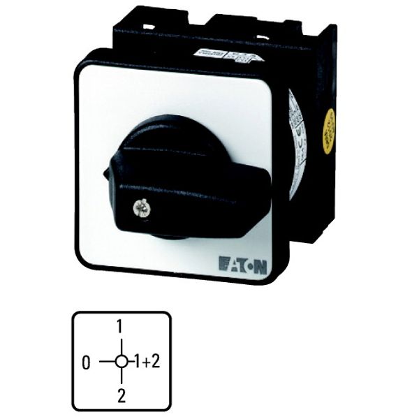 Step switches, T0, 20 A, flush mounting, 1 contact unit(s), Contacts: 2, 90 °, maintained, With 0 (Off) position, 0-1-1+2-2, Design number 15113 image 1