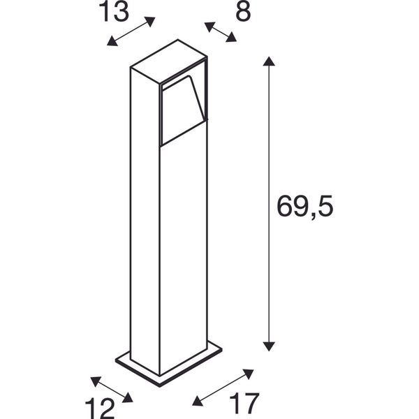 LOGS 70 floor lamp, 6W, 3000K, IP44, eckig, anthracite image 3