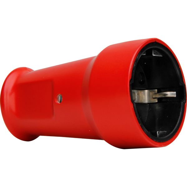 PVC-Schutzkontakt-Schalenkupplung, bruchfest, mit Knickschutz, für Kabelquerschnitt bis 3x1,5mm², Farbe: rot image 1