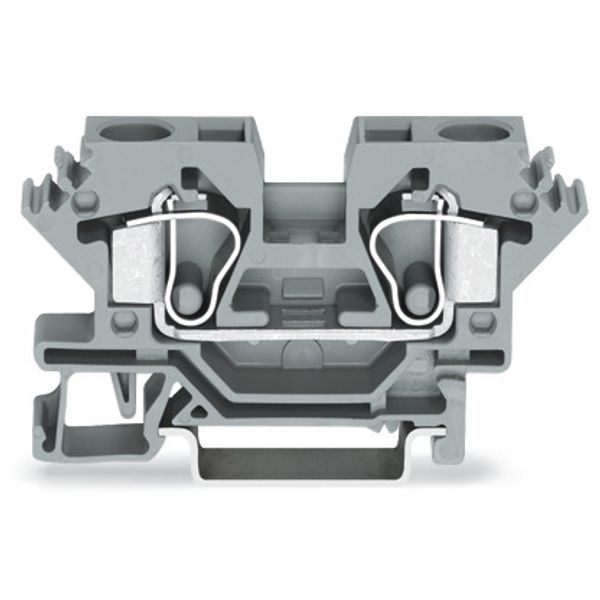 2-conductor through terminal block 10 mm² lateral marker slots gray image 3