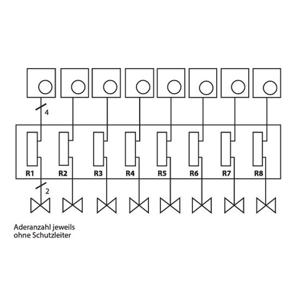 Terminal strip 230V, 8-channel for controller with automatic switching between heating/cooling (change-over input). image 4