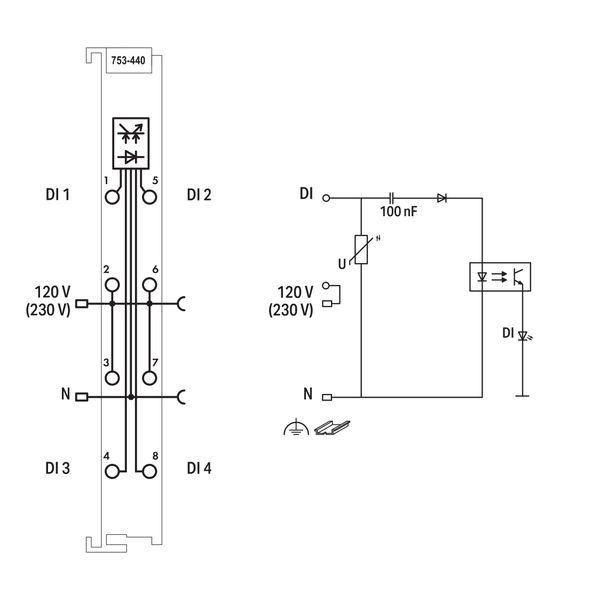 4-channel digital input 120/230 VAC light gray image 6