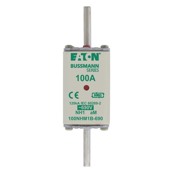 Fuse-link, low voltage, 100 A, AC 690 V, NH1, aM, IEC, dual indicator image 5