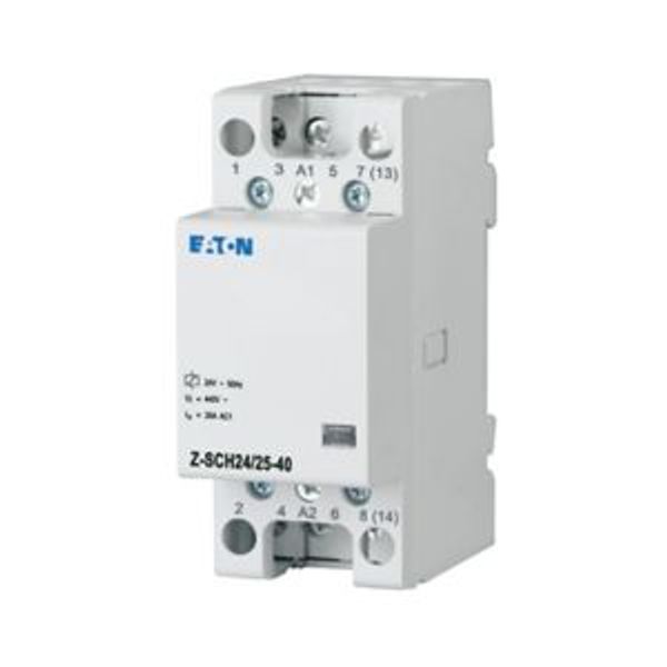 Installation contactor, 24VAC/50Hz, 4N/O, 25A, 2HP image 2