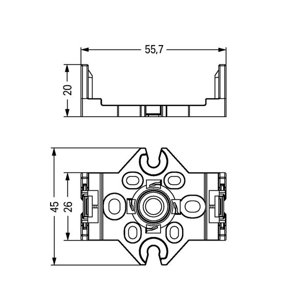 Mounting plate 5-pole for distribution connectors white image 3