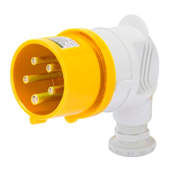 90° PLUG - IP44 - 3P+E 32A 100-130V 50/60HZ - YELLOW - 4H - SCREW WIRING image 2