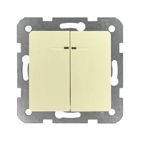 Linnera-Rollina Q C Illuminated Two Gang Switch Beige image 1