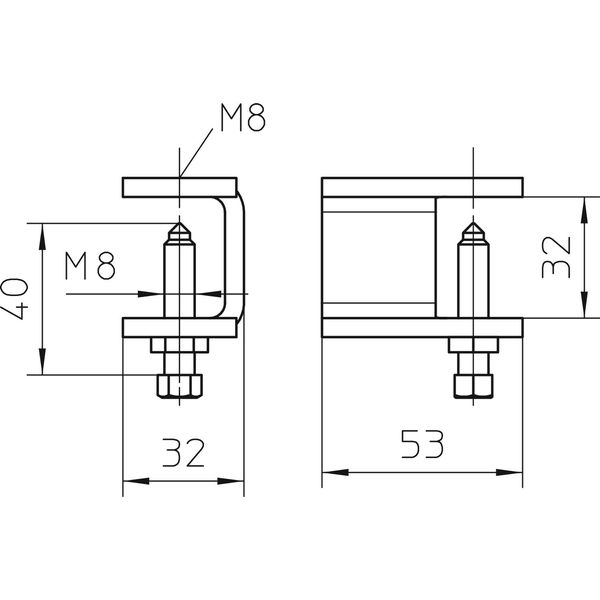 KLL 32 A2 Hold-down clamp for cable ladder 32x88x5 image 2