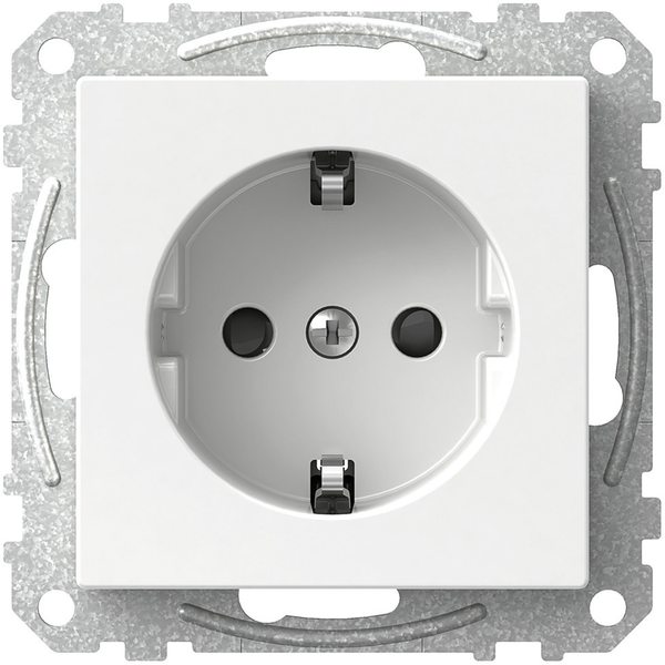 Exxact single socket-outlet earthed screw white image 4