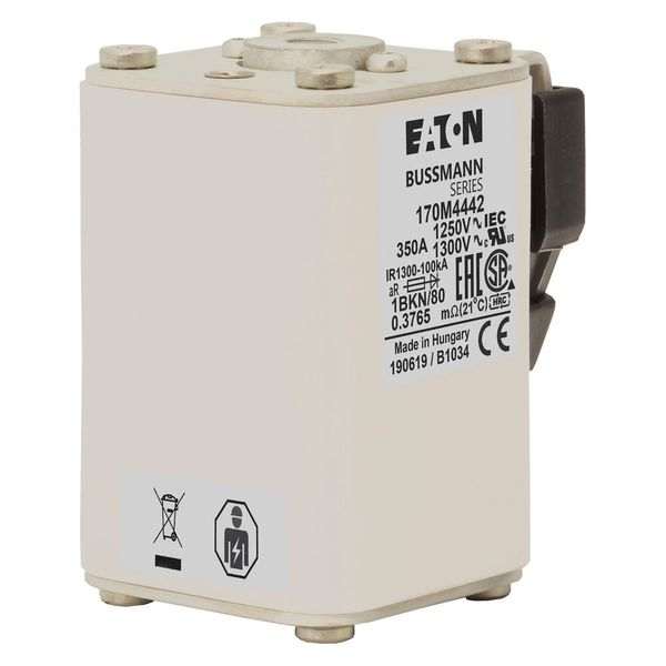 Fuse-link, high speed, 350 A, AC 1250 V, size 1, 53 x 69 x 80 mm, aR, IEC, UL, single indicator image 24