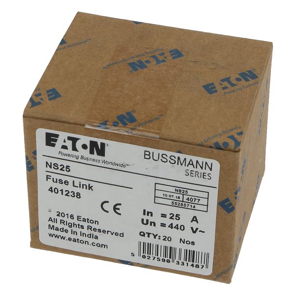 Fuse-link, low voltage, 25 A, AC 440 V, BS88/F1, 15 x 62 mm, gL/gG, BS image 13