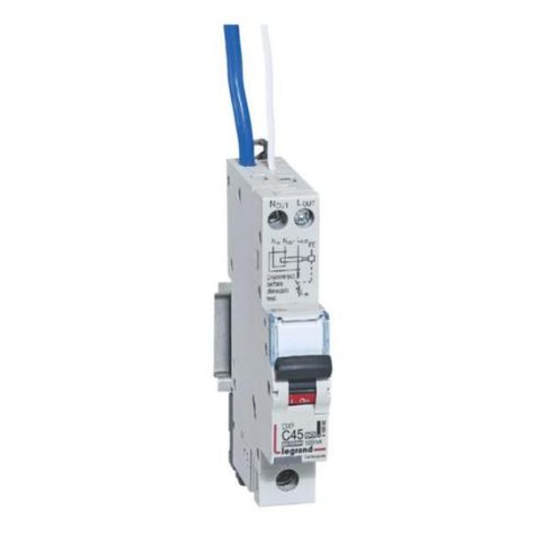 RCBO DX3 10000A 1 pole 45A curve C type A 100mA image 1