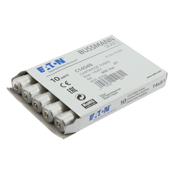 Fuse-link, LV, 4 A, AC 500 V, 14 x 51 mm, gL/gG, IEC, with striker image 15