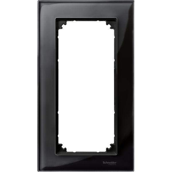 Real glass frame, 2-gang without central bridge piece, Onyx black, M-Elegance image 3