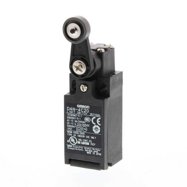 Limit switch, Roller lever (resin lever, resin roller), 3NC (slow-action), 3NC (slow-action), M20 (1-conduit) D4N 0332H image 1