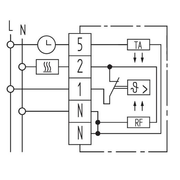 Room controller, 5-30C, AC 230V, 1NC, 16 A, internal scale, with TA approx.5K image 3